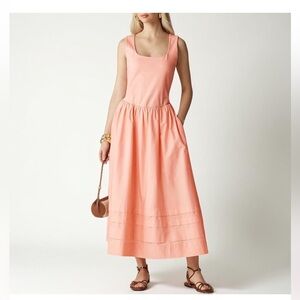 J Crew Mixy Midi Maxi Sleeveless Drop Waist Dress